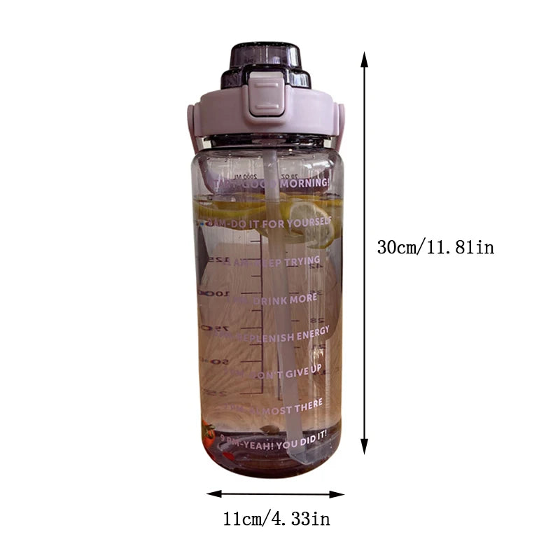 2000ml Large Plastic Sports Water Bottle - Ideal for Camping