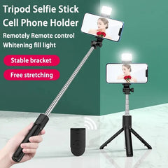 Bluetooth Selfie Stick – Tripod with Light & Remote for Phones