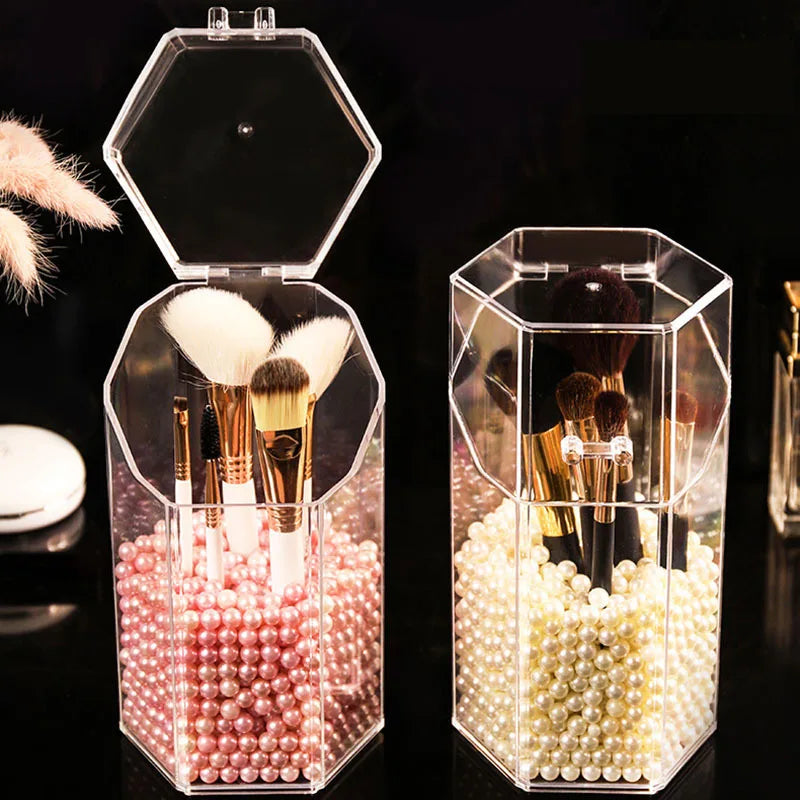 Transparent Acrylic Makeup Organizer - Brush & Cosmetic Holder