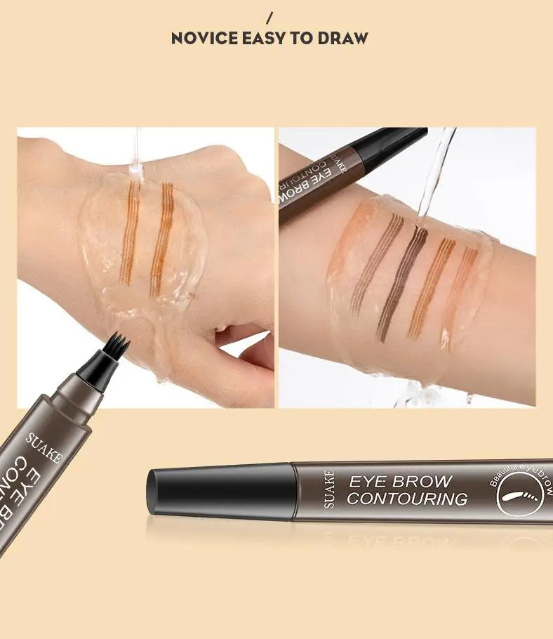 4-Point Waterproof Eyebrow Pencil, Long-Lasting Microblade Effect