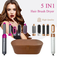 5-in-1 Professional Hair Dryer & Styling Set - Includes Curling Iron