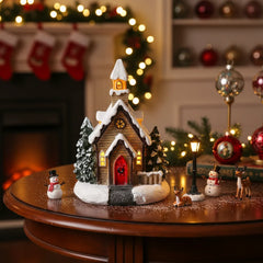 LED Resin Christmas House Decor