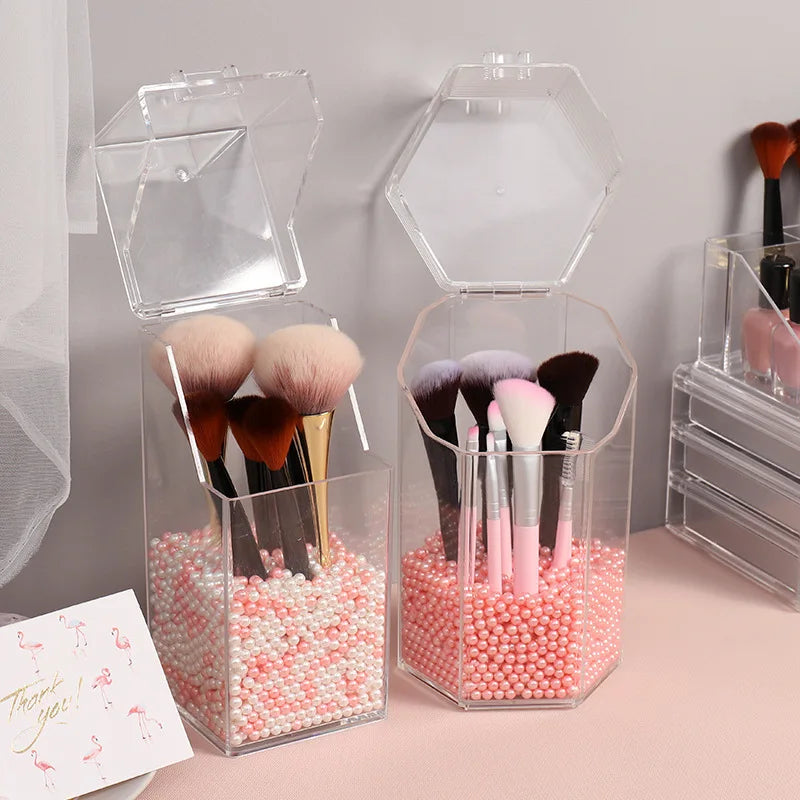 Transparent Acrylic Makeup Organizer - Brush & Cosmetic Holder