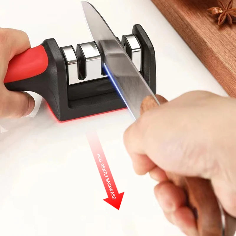 3/4-Segment Multi-Functional Knife Sharpener – Hand-Held Sharpening Tool for Household Use