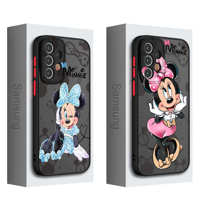 Minnie & Mickey Mouse Frosted Phone Case for Samsung Galaxy S10-S24