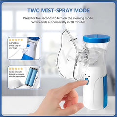 Portable Mesh Nebulizer & Infrared Thermometer + Pulse Oximeter Kit