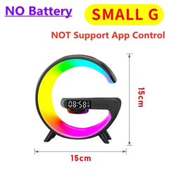 Multifunction Wireless Charger Stand – Alarm Clock, Speaker & RGB Light