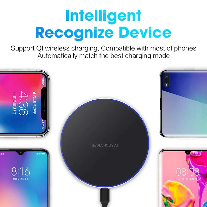 Fast Wireless Charging Pad for iPhone & Samsung Devices