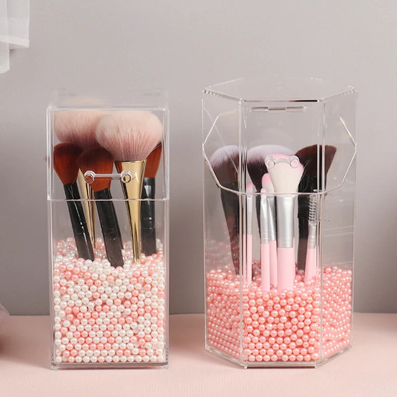 Transparent Acrylic Makeup Organizer - Brush & Cosmetic Holder