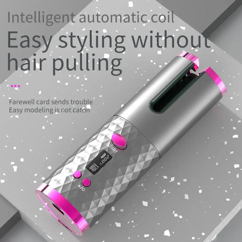 Cordless Automatic Hair Curler - USB Rechargeable & Adjustable Temperature