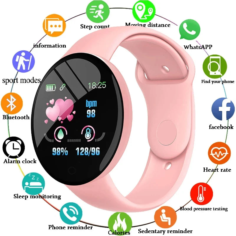 D18 Smart Watch - Bluetooth Fitness Tracker & Sleep Monitor